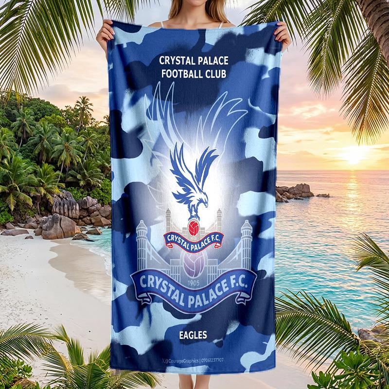 Crystal Palace Football Beach Towel Soft Microfiber Summer Towel Quick Dry Absorbent Towel for Beach Swimming Pool Travel