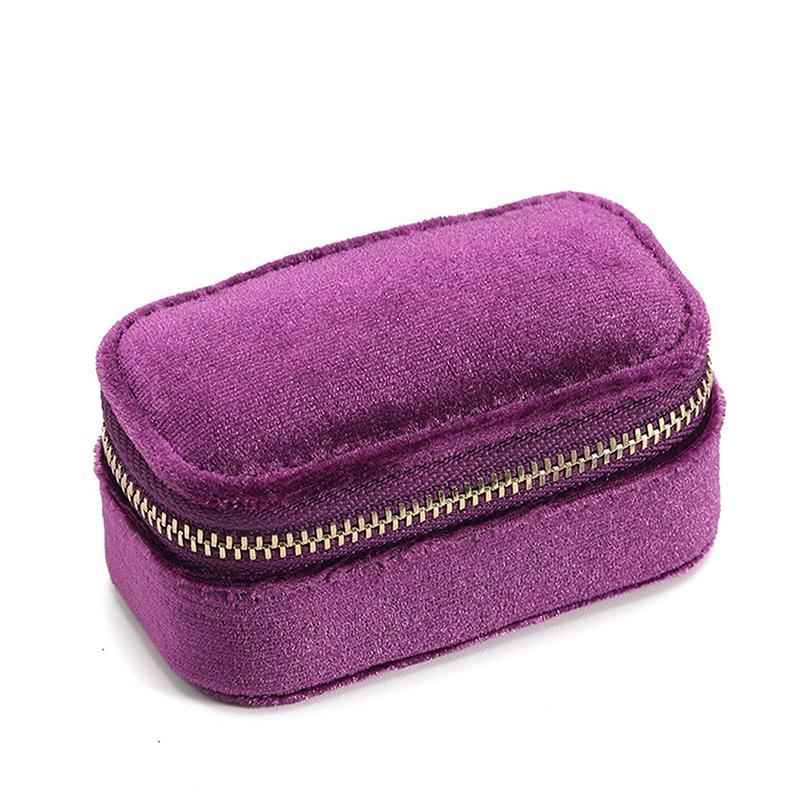 Мини-бархатная коробка для колец, чехол для хранения ювелирных изделий, однослойный органайзер для сережек и ожерелья, сумка на молнии ярких цветов, портативная дорожная сумка