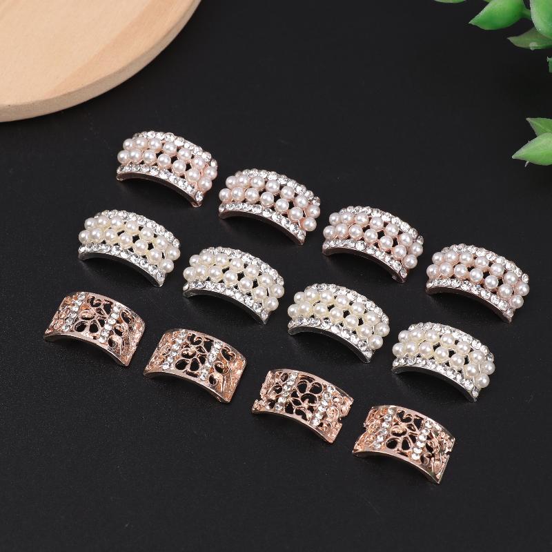 New Sale 10Pcs Fashion Craft Pearl Crystal Rhinestone Buttons For Diy Flower Round Cluster Button Wedding Embellishment Jewelry