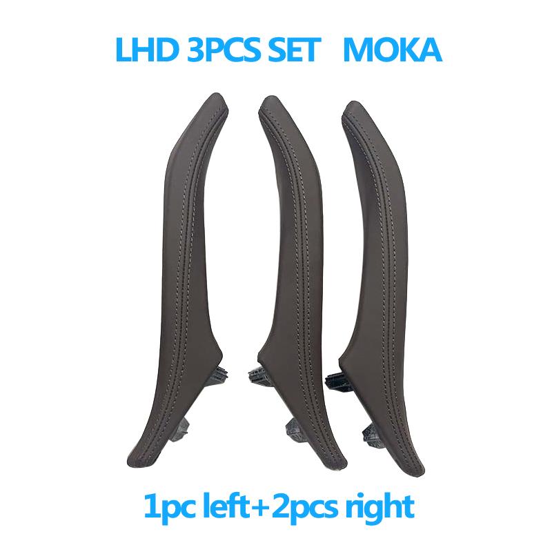 3 шт. внутренние ручки для 3 пассажирских дверей с кожаной ручкой в ​​сборе для BMW 5 серии F10 F11 520i 523i 525i 528i