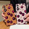 Ретро-стиль масляной живописи Чехол-вишня для Samsung Galaxy S26 Ultra S25 Edge S24 Plus S23 S22 S21 FE A54 A15 A25 A35 A55 A16 A26 A36 A56 A17 A37 A57 5G