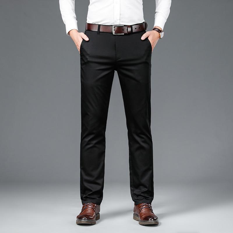Весенние и летние тонкие мужские брюки business casual средней посадки модные свободные прямые брюки для среднего возраста