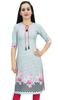 Bimba Женская кремовая туника Moss Georgette Kurti Summer Wear с принтом Kurta-10