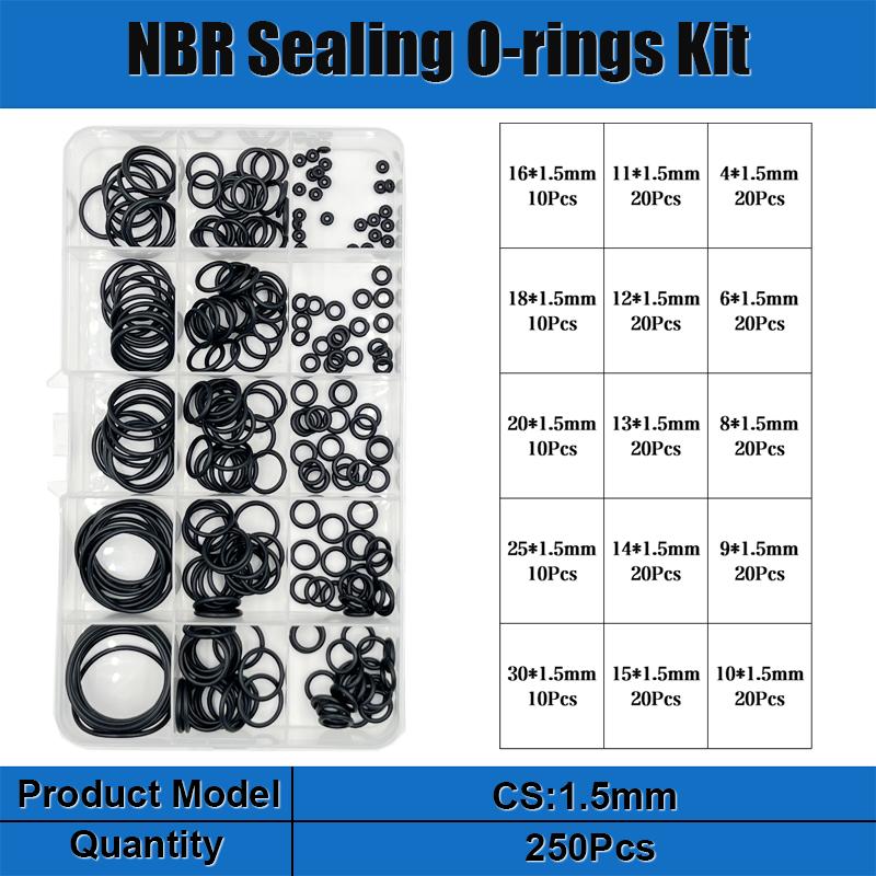 Rubber O Ring Sealing Washer Plumbing Gasket Oil Resistant Oring Automobile Plumbing Faucet Water Repair Black NBR Seal O-Ring