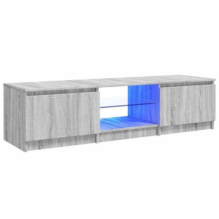 VidaXL Meuble TV avec lumières LED Sonoma gris 140x40x36 cm, support TV, armoire média, armoire hifi, unité TV 822682