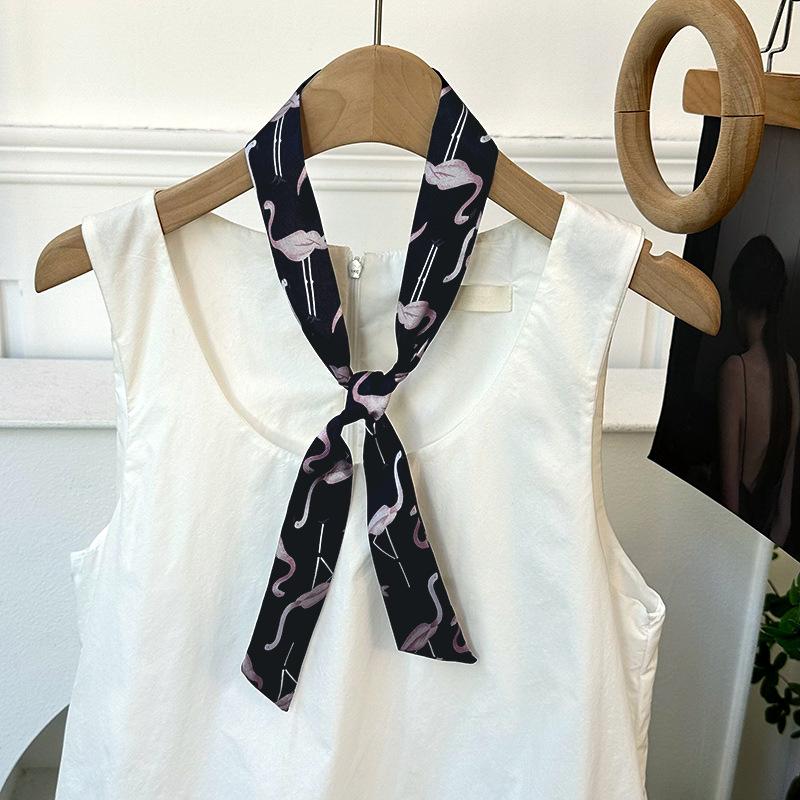 Long Silk Scarf, High-end Neck Scarf, New Multi-functional Silk Scarf, Bag Wrapping, Headscarf, Headband, Tied Hair Belt.