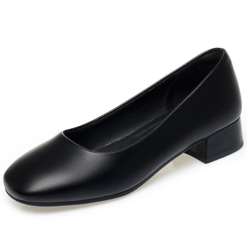 Модная рабочая обувь для женщин Черная Рабочая обувь с мягкой подошвой Профессиональная Рабочая Кожаный верх Обувь для собеседования Стюардессы Удобная