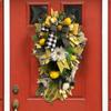 Summer Artificial Sunflower Wreath Teardrop Wreath Fake Sunflower Spring Sunflower Swag Door Hanging Wreath Simulation Hanging Wreath Spring Decor