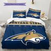 Montana State Bobcats Pattern Bedding Set Quilt Cover Pillowcase Home Decor Gift (1 * duvet cover + 2 * pillowcase, without core)