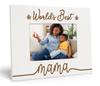 Darling Souvenir Made With Love Engraved Table Top Photo Frame Wooden World's Best Mama Quotes White Picture Frame