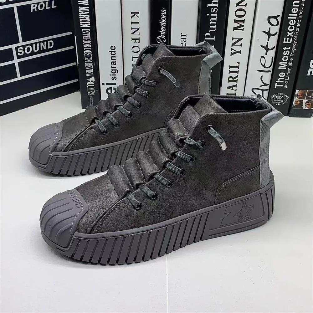 Men Autumn Winter Height Increasing Lace Up Casual Boots Outdoor British Board Shoes