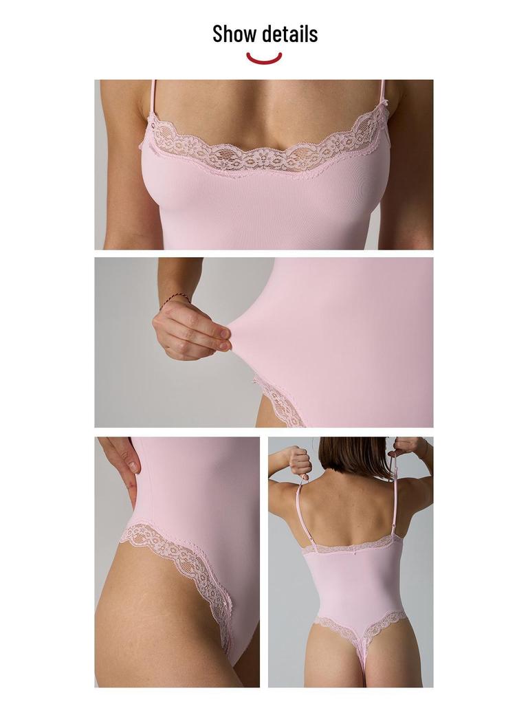 Ретро боди-комбинезон с кружевной отделкой и пэчворком: Минималистичный, Дышащий, Сексуальный нюдовый стиль с красивой спиной