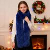 Women Long Scarf Solid Color Thickened Scarf Imitation Fox Fur Versatile Soft Scarf Winter Outdoor Wear