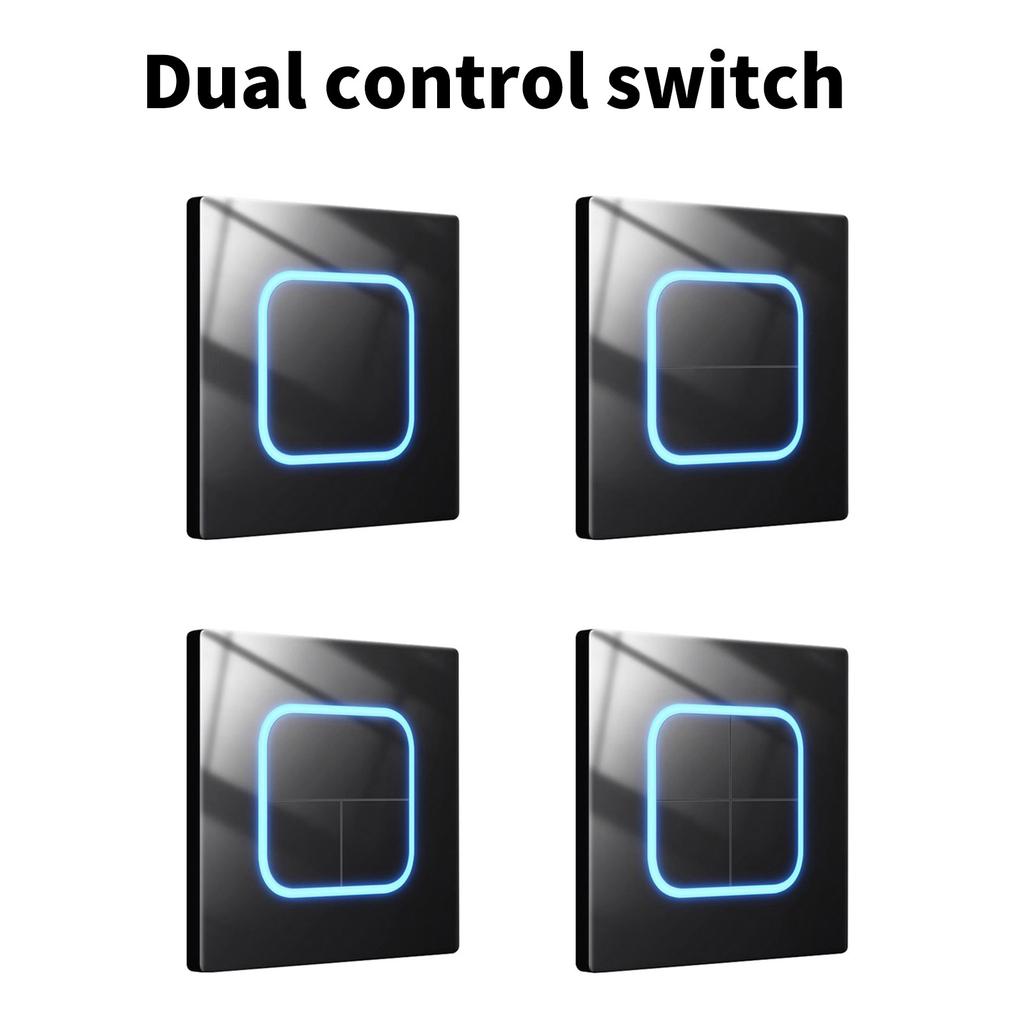 Настенные кнопочные выключатели из закаленного стекла, настенные кнопочные выключатели света, светодиодные индикаторы, точка сброса, силовые выключатели, долговечные