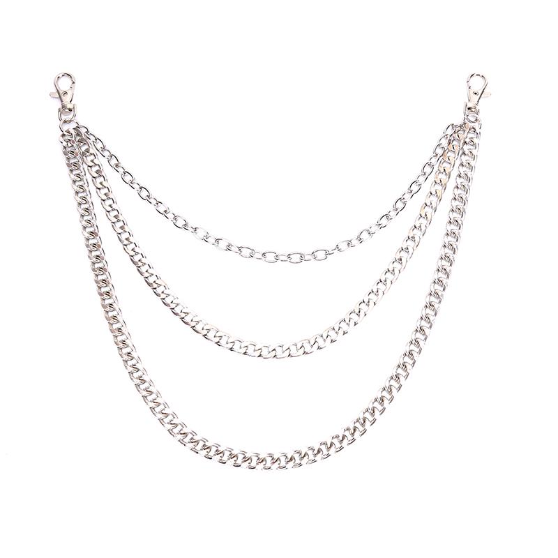 3-слойные мужские брюки из нержавеющей стали, кошелек, пояс, кольцо, цепочка, брелок в стиле панк