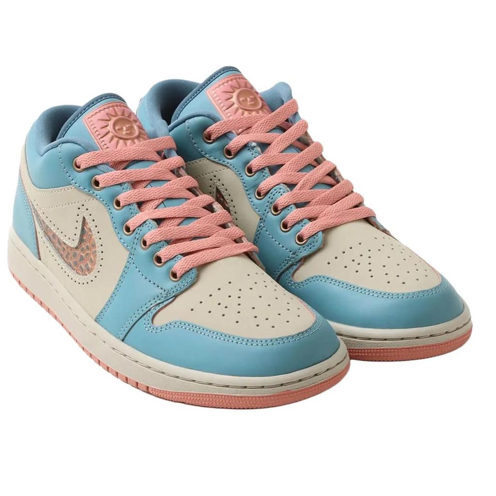 Jordan Air Jordan 1 Low Винтажные Баскетбольные Кроссовки Унисекс Бежевый Синий Розовый IM8120-464