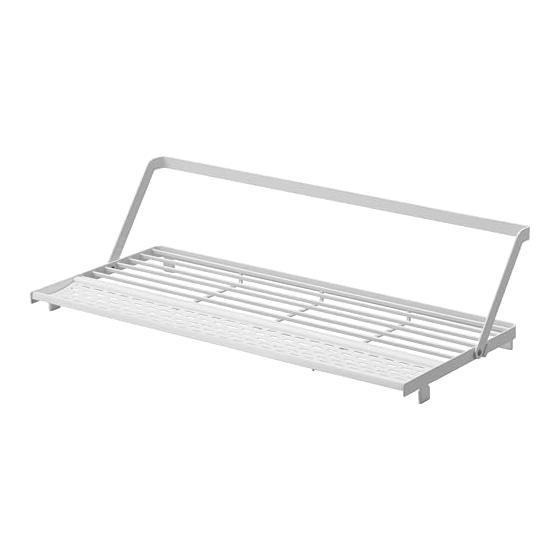 Yamazaki Jitsugyo 10581 Over Sink Slim Drainer Rack with Silicone Tray White W55.2 x D24.5 x H3.1cm Tower Water Bottles Tableware Movable Stand Bar