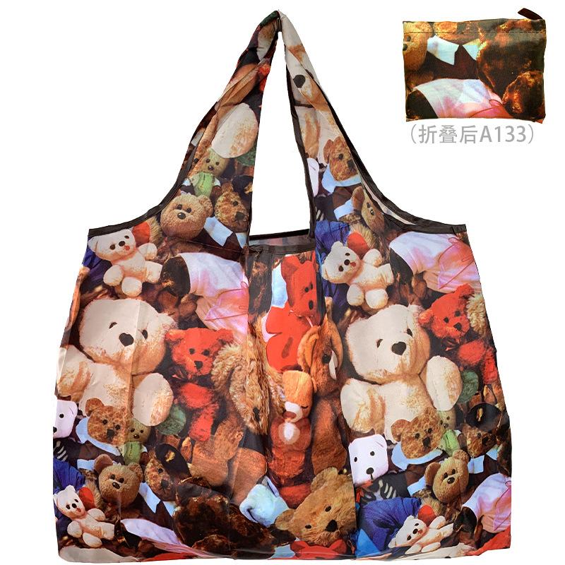 Сумка Большая складная сумка для покупок Многоразовая сумка для продуктов Прочная нейлоновая сумка подходит для подарка на переработку продуктов