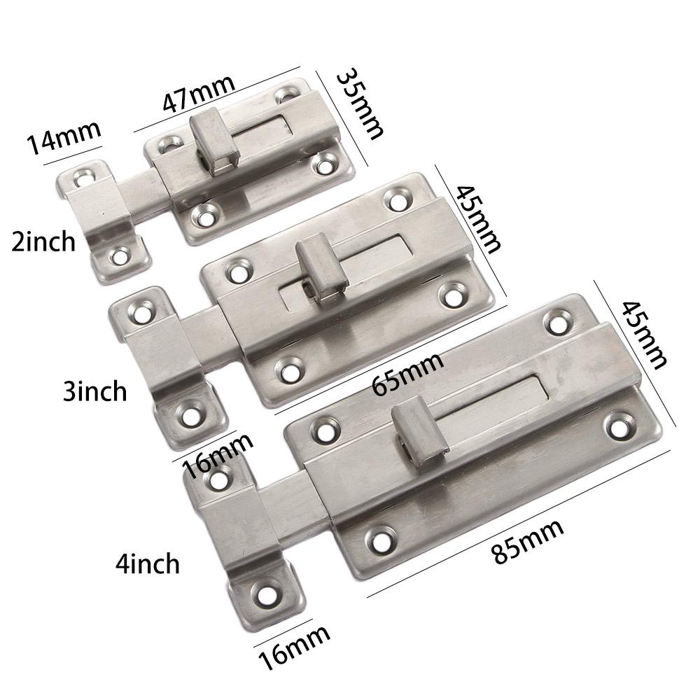 Bedroom Bathroom Stainless Steel Shed Lock Door Bolt Padlock Clasp Set Cabinet Catches