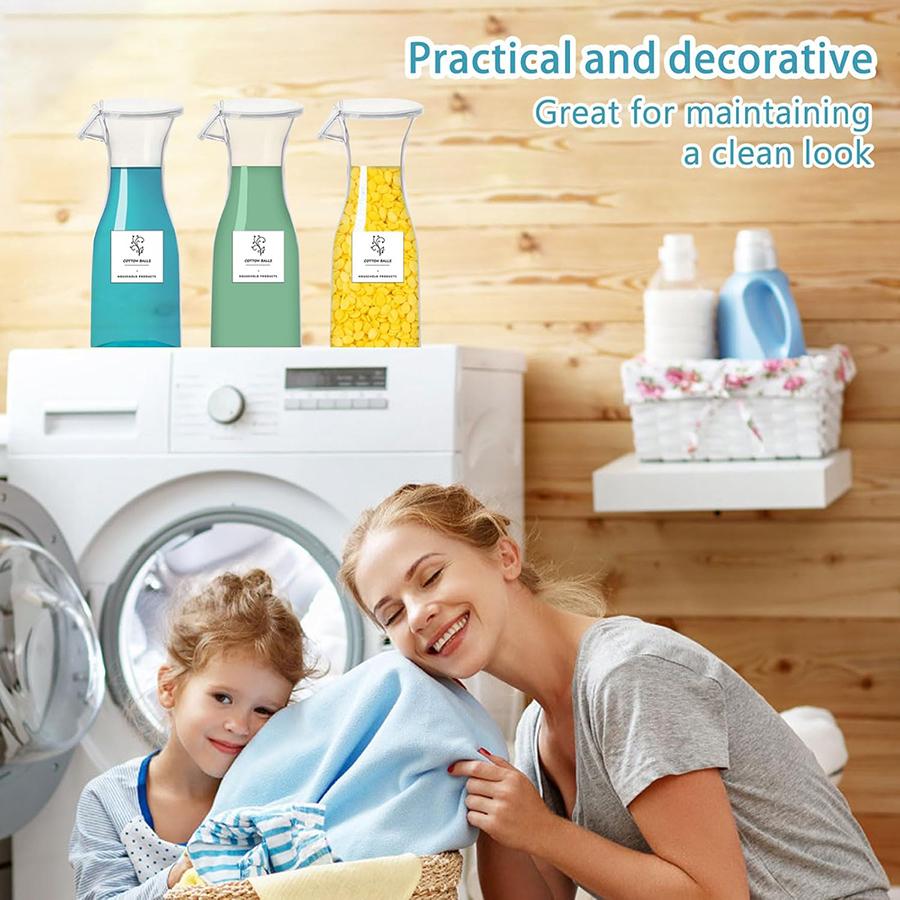 Набор из 3 диспенсеров для стирального порошка, 20 унций, пластиковая бутылка для кондиционера для белья, контейнер для стирального порошка, органайзер для прачечной для жидкости