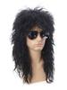 70s 80s Rockstar Wig Blonde Punk Fluffy Curvy Long for Men Wig Halloween Party Mullet Synthetic Wig Cosplay Rock Accessories