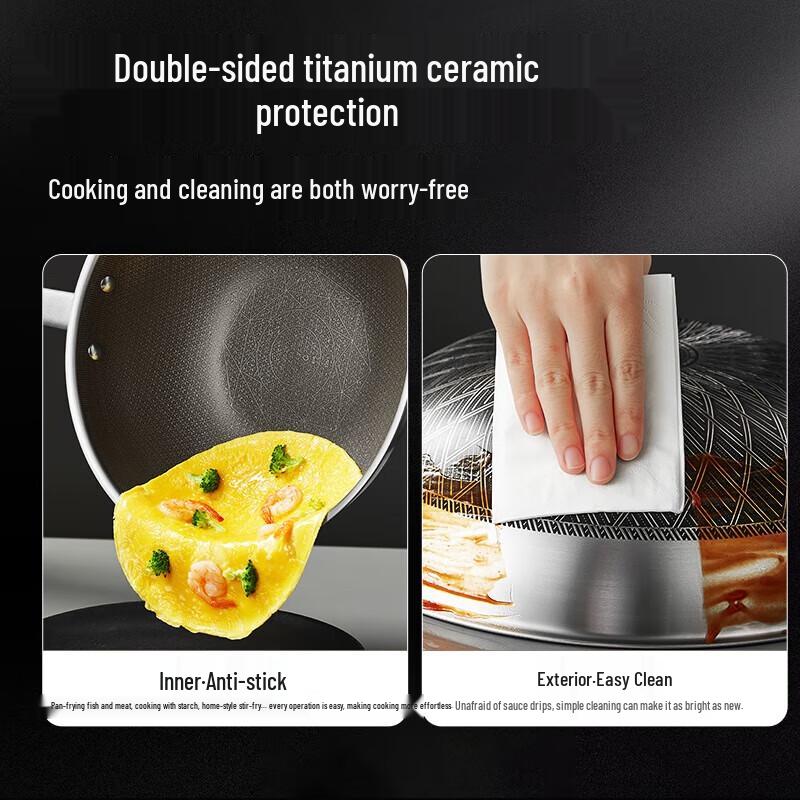 COOKER KING 316L Двойной титановый сотовый антипригарный вок