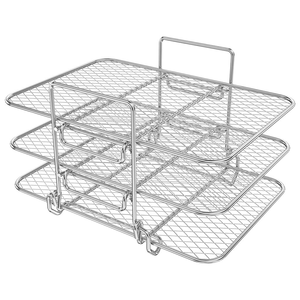 3-ярусная решетка для аэрофритюрницы Многослойная штабелируемая сетка из нержавеющей стали Решетка для гриля Решетка для приготовления тостов для духовки Микроволновая печь Выпечка