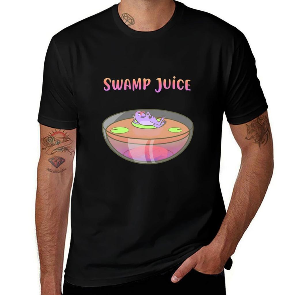 Swamp Juice T-Shirt Anime T Shirts Oversize Black Cotton T-shirt Plain for Man Package Funny T Shirts Dark Humor T-Shirt