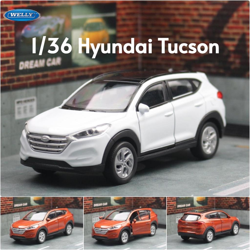 1/36 Hyundai Tucson SUV Toy Car Model Welly Diecast Alloy Vehicle Miniature Pull Back Collection Gift for Children Boys Kid