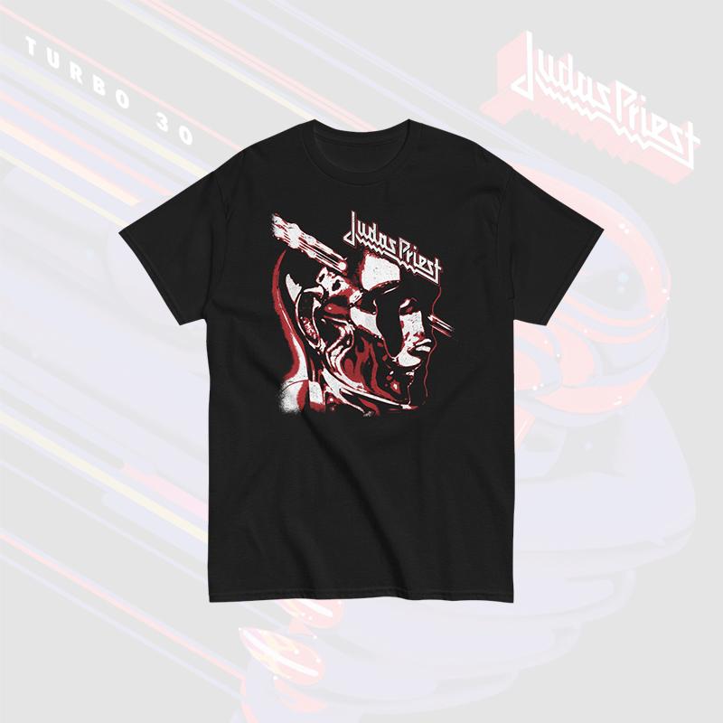 Мужская летняя хлопковая повседневная футболка с круглым вырезом, с графическим принтом JUDAS PRIEST, в стиле классического рока, хэви-метал, мужской рок-топ с коротким рукавом