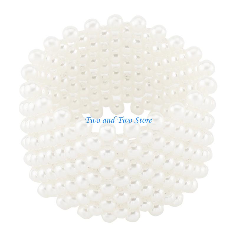 HX6F Stylish Faux Pearls Beaded Chain Comfort Fit Bracelet Elegant Jewelry Accessory For Sensitive Skin Professionals