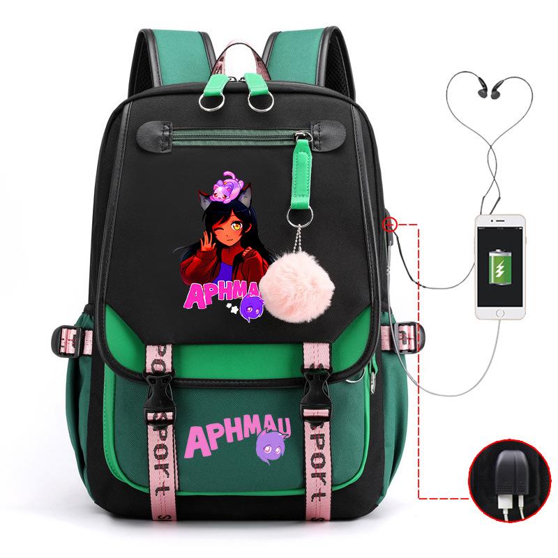 Harajuku Simple and Versatile Aphmau Junior High School Student School Bag Female Lightweight Large Capacity Middle School Student Backpack