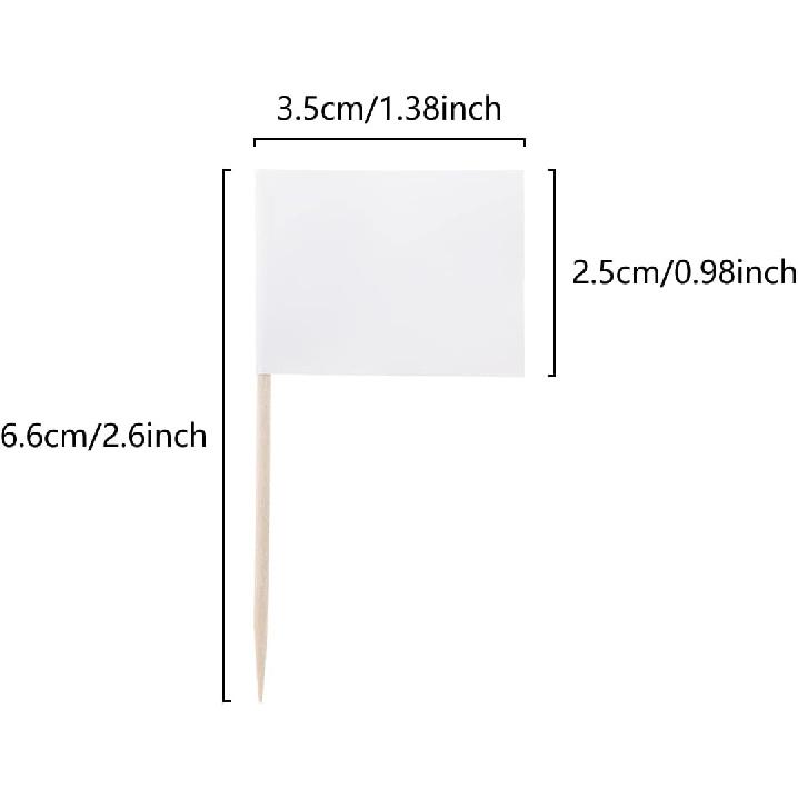 100 Pieces Blank Toothpick Flags Cheese Markers Food Labels for Party Buffet Cheese Labels for Charcuterie Board Cocktail Picks for Appetizers