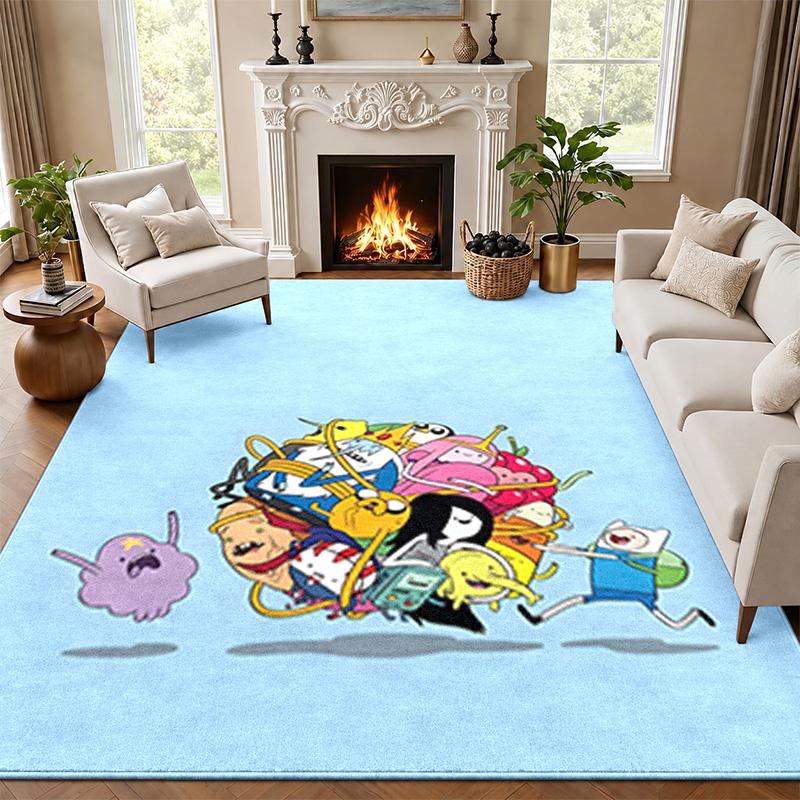 Adventure Time Carpet Door Mat for Living Room or Bedroom Protective Mat Under Chair Office Decoration Christmas Gift Birthday Present