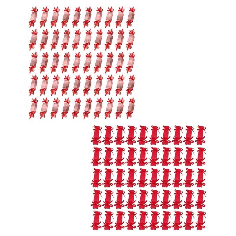 50Pieces Christmas Treat Boxes Cookie Candy Case Party Treat Boxes For Wedding Birthday Christmas Bridal Showers