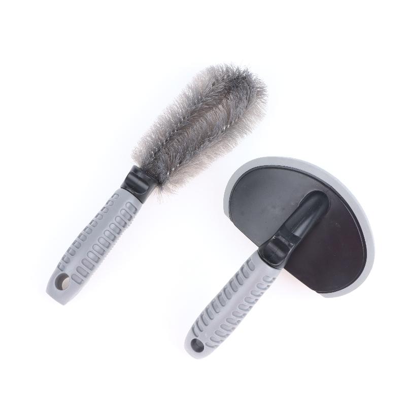 2Pcs Multifunctional Car Tire Brush Soft Bristle Wheel Cleaning Detailing Tools for Motorcycle Bike SUV Care
