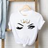 Tee Shirt Lady Love Heart Eye Lashes Clothes Female T Women Top Short Sleeve Casual Fashion Tshirt Summer Graphic T-shirts