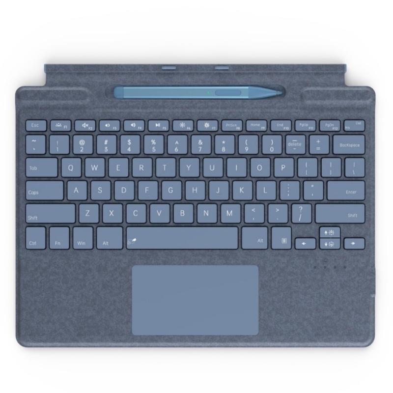 Новый цвет Магнитная Bluetooth-клавиатура Microsoft Surface Pro 8/9/X/10/11 со слотом для стилуса, тачпадом и 7-цветной подсветкой