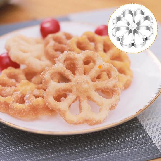 Frying Mold Set with Long Handle Non-Stick Shredded Carrot Shrimp Patty Spoon Waffle Cooking Stamp Cookie Press Mold Stainless Steel Kitchen Baking