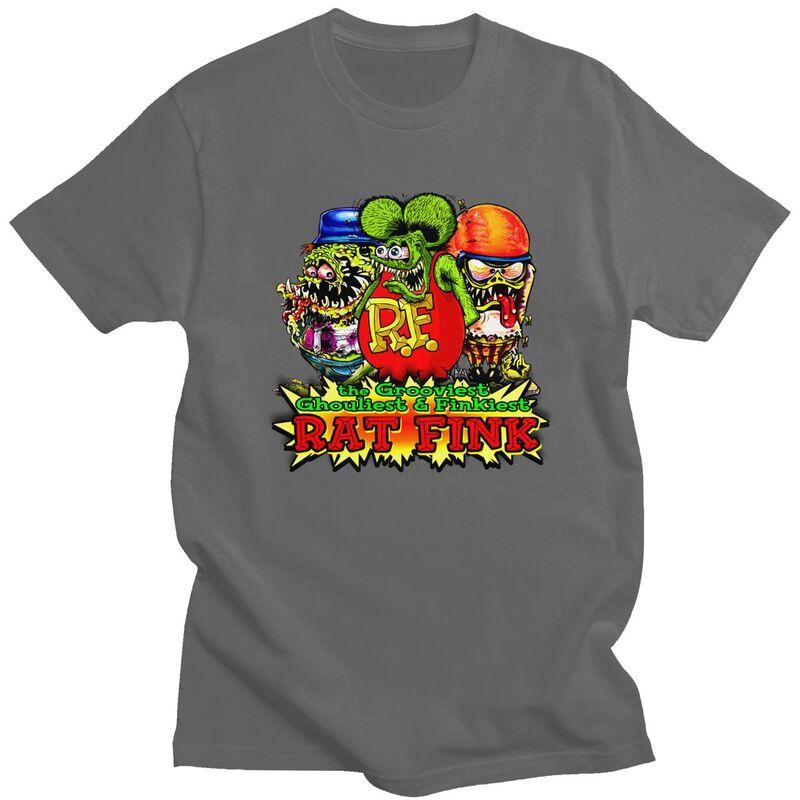 Мужская футболка на заказ с рисунком Rat Fink из аниме и мультфильмов Футболка Футболка Футболки Свободный крой Одежда
