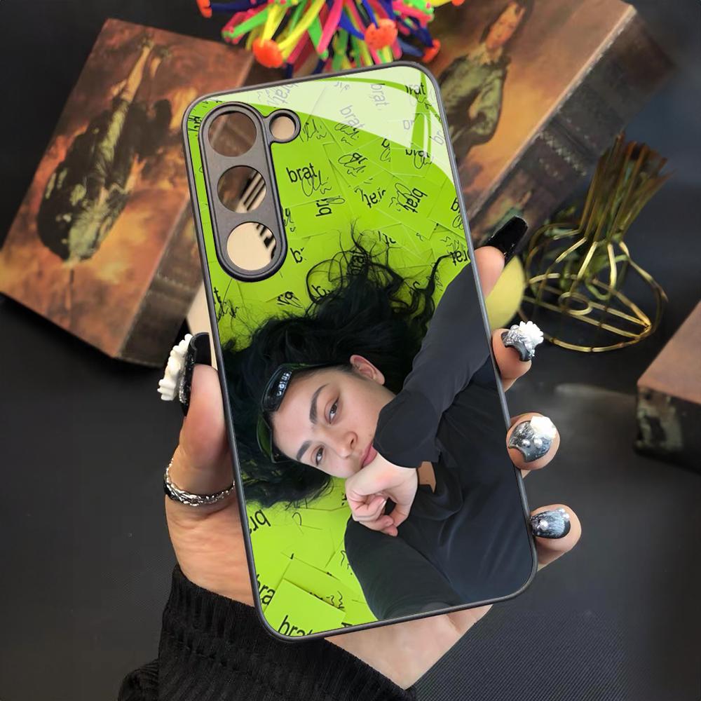 Чехол для телефона Singer C-Charli XCX BRAT для Samsung Galaxy S26 S25 S24 S23 S22 S20 S21 Ultra Plus Fe Цветной Серебристый Чехол