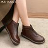 Женские кожаные ботильоны на плоской подошве Зимняя повседневная обувь Женская мода 2025 года Зимние сапоги Дизайнерское платье Goth Mujer Ботинки Челси