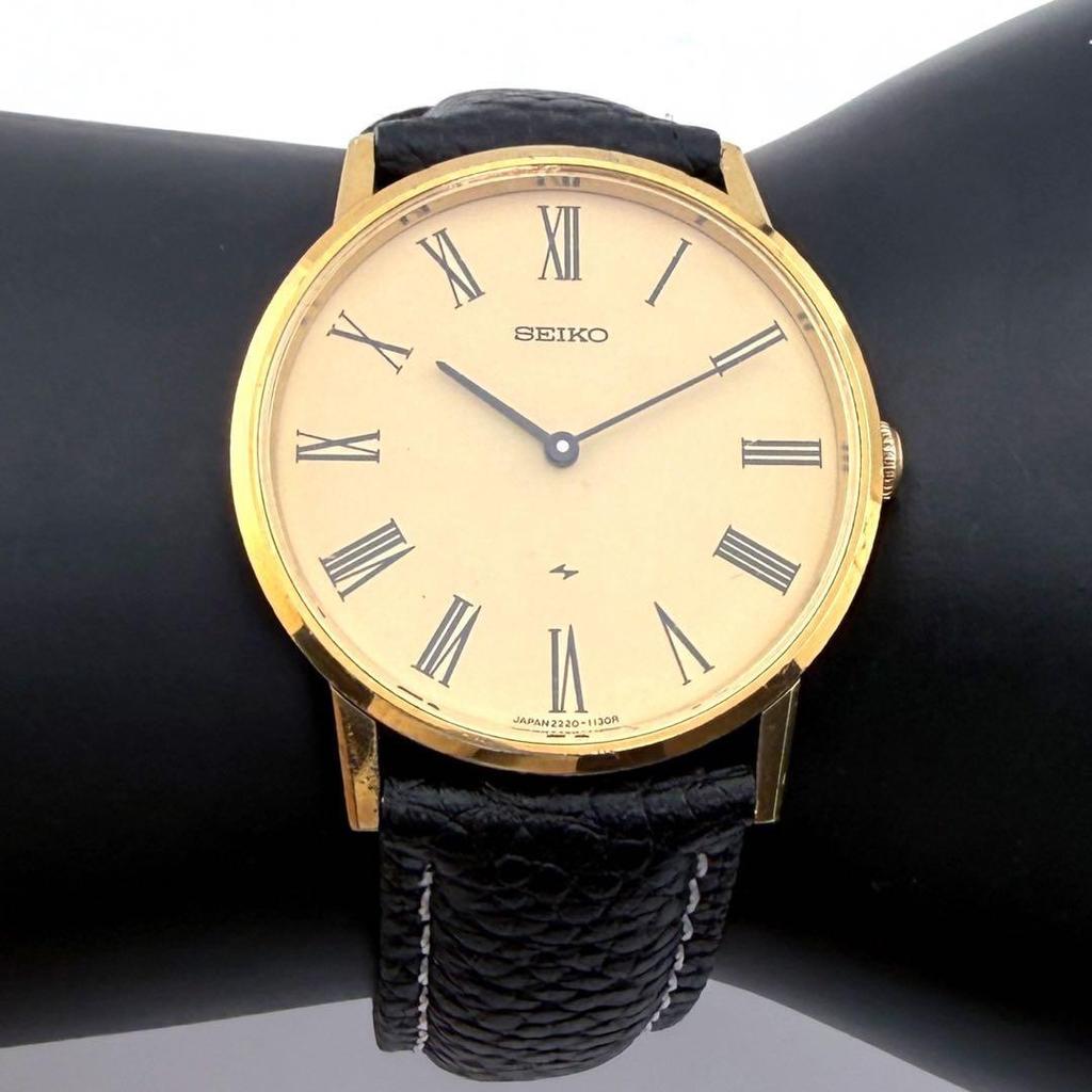 SEIKO Chariot С ручным заводом Римские цифры Золотые Винтажные часы [Рабочее состояние] 2220-0430 Мужские/Женские/Унисекс