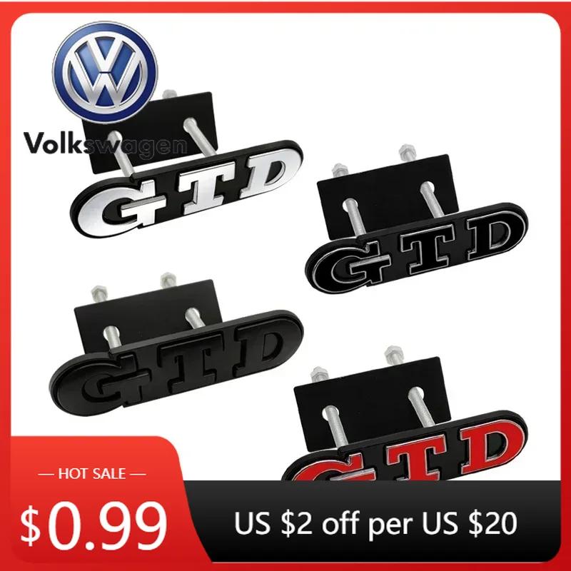T322026 Hot VOLKSWAGEN 3D Metal GTD Front Grille Badge Emblem Sticker for VW Polo Golf 5 6 7 CC Passat Jetta MK4 MK5 MK6 Car Stylin