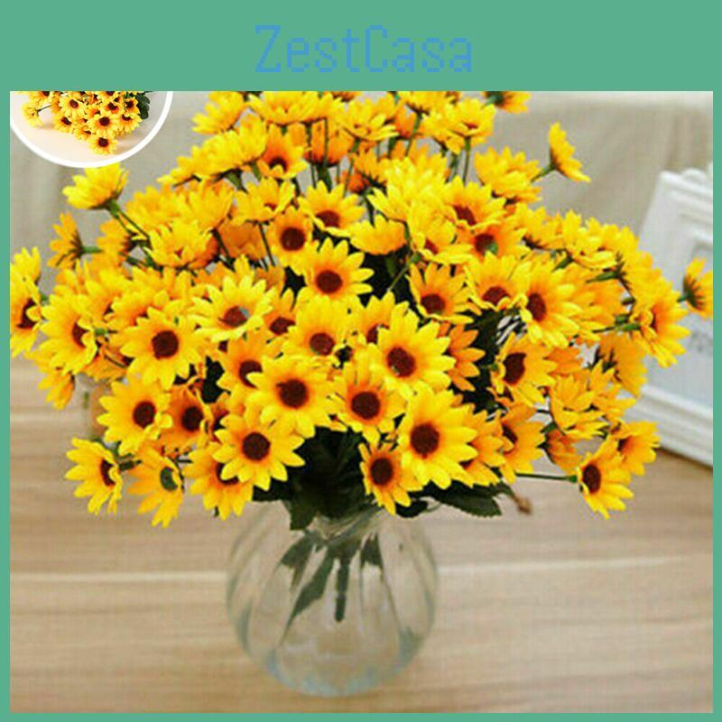Realistic Appearance Artificial Sunflower Fake Silk Flower For Home Decoration**
