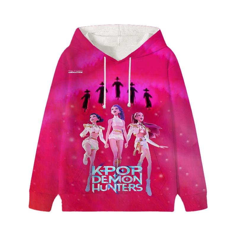 Толстовка Demon Hunters Zoey Rumi Mira KPop Huntrix Girl Детская толстовка Детская Саджа Мальчики Пуловер Харадзюку Осень Зима Топы