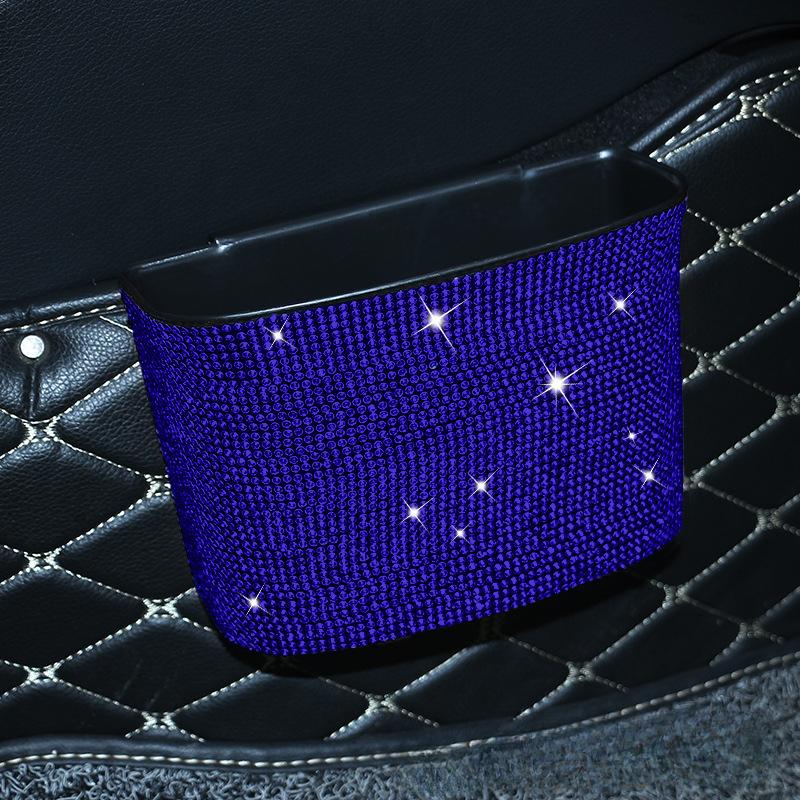 Автомобильный мусорный бак с бриллиантовым кристаллом, подвесная сумка для хранения автомобилей, многофункциональная автомобильная дверная сумка, блестящие автомобильные аксессуары для женщин