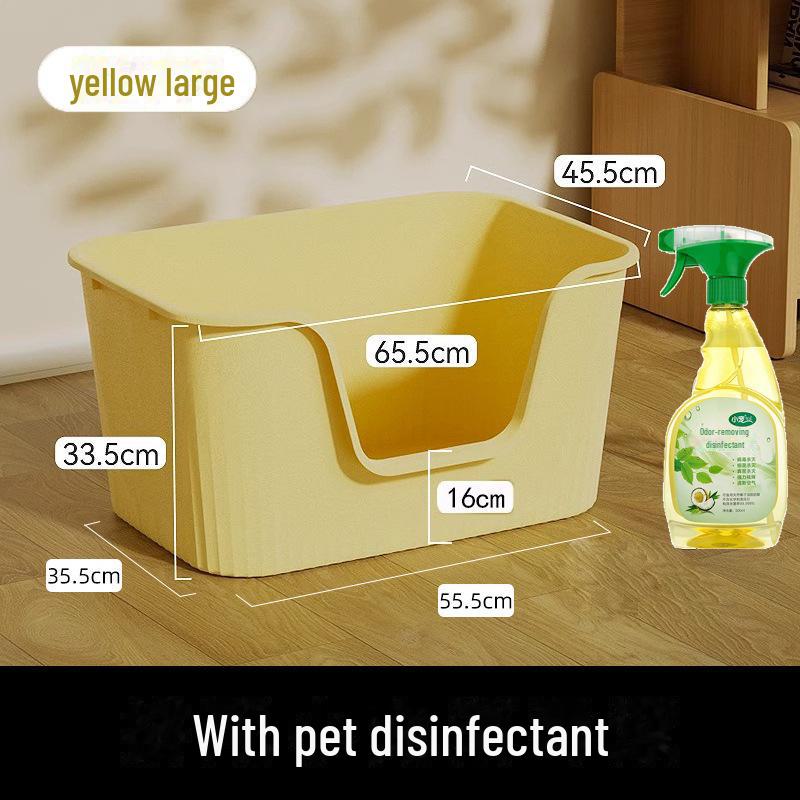 Extra Large Semi-Enclosed Cat Litter Box with Anti-Splash Design
