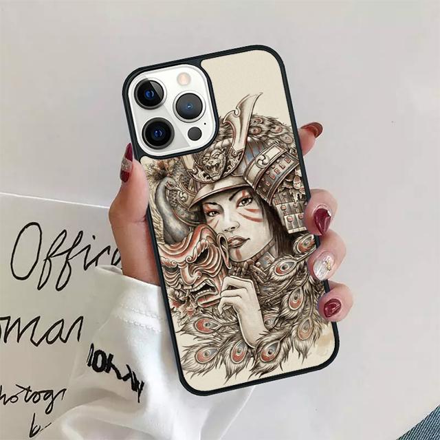 Маска шлем самурая японского воина Чехол для телефона для iPhone 17 Air 16 15 14 13 11 12 Pro Max Plus Coque