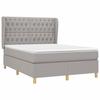 3128757 vidaXL Divan Bed with Mattress Light Grey 140x190cm Fabric
